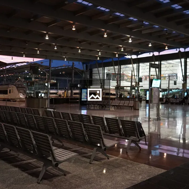 Modern train station interior