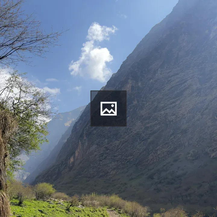 Steep mountain with greenery