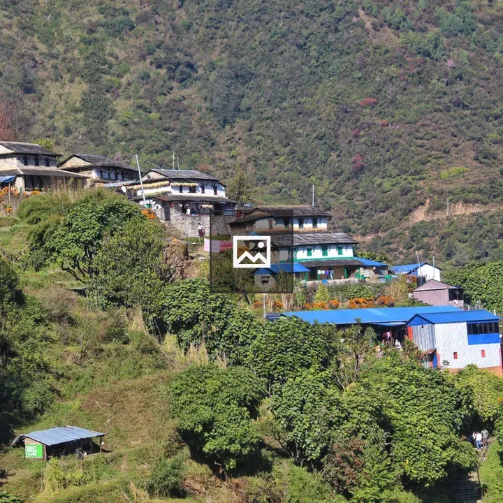 Hillside village with stone houses