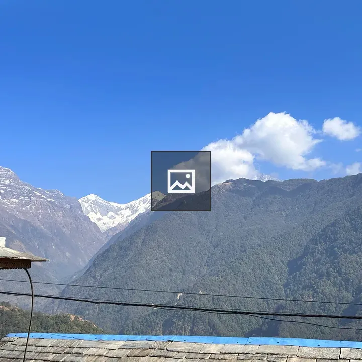 Snowy Mountain from Rooftop View