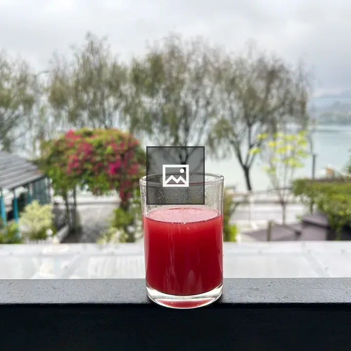 Red drink in glass