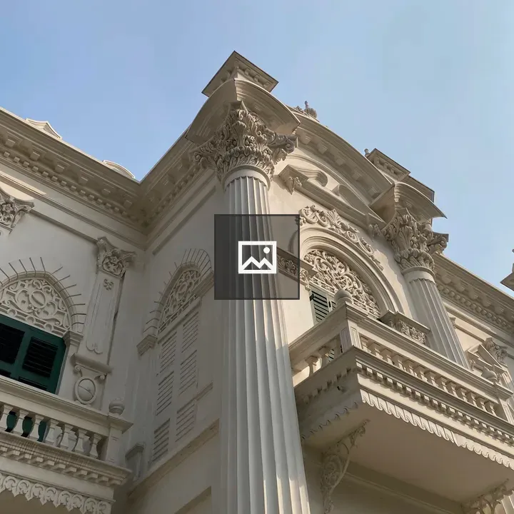 Ornate white building with carvings