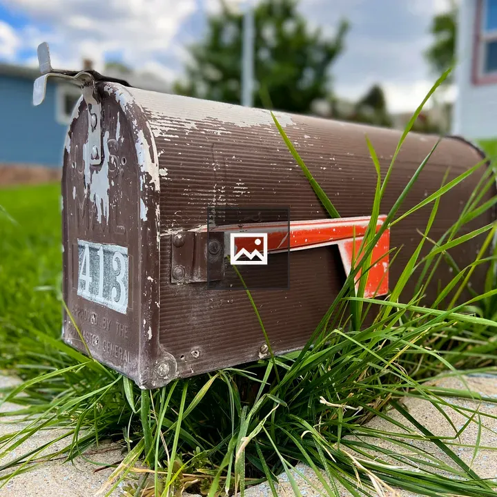 Old Mailbox with Chipped Paint