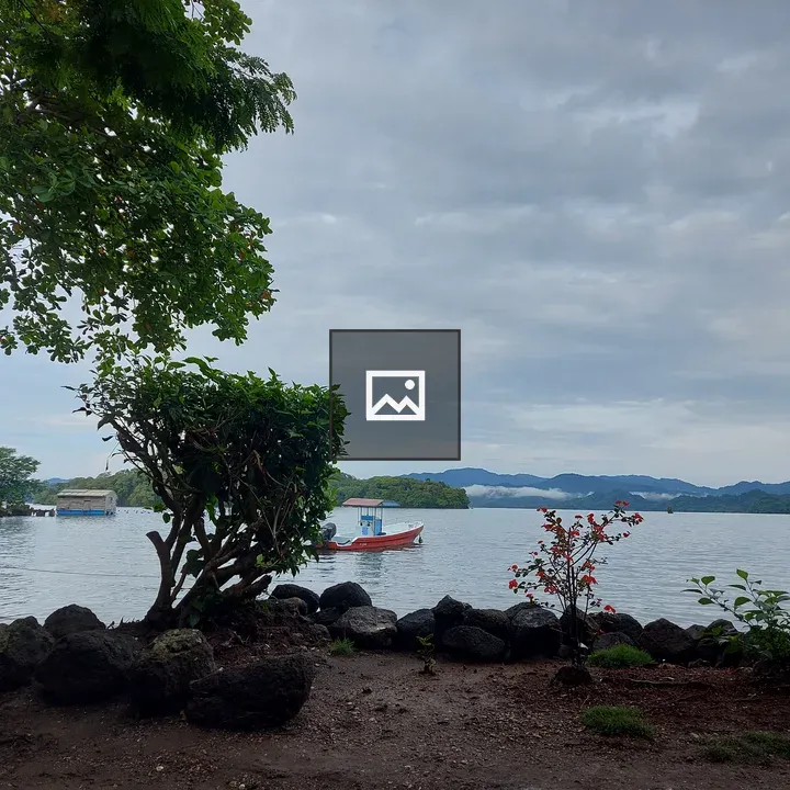 Lakeside Boat by Green Forest