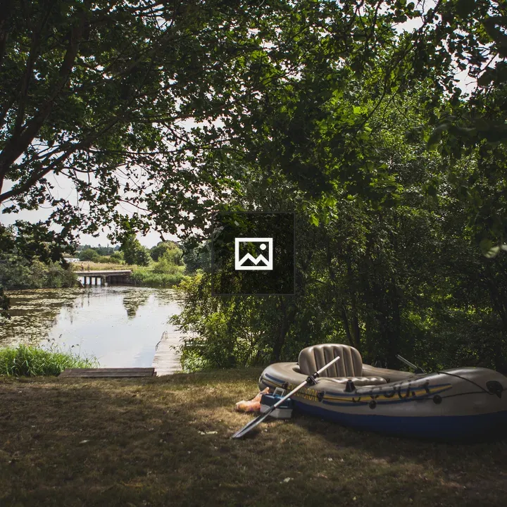 Boat by the Lake in Countryside