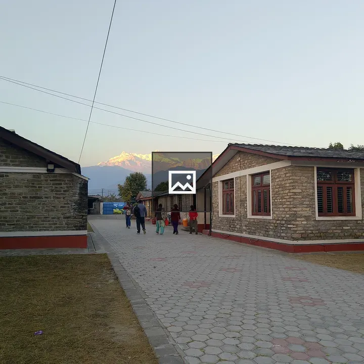 Stone houses along the walkway