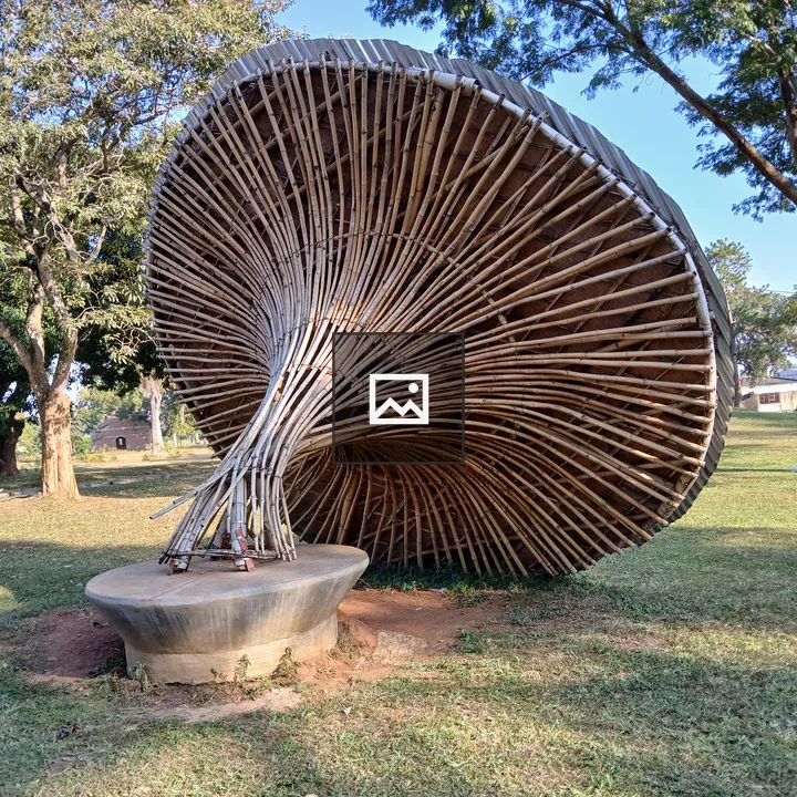 Bamboo spiral structure in park