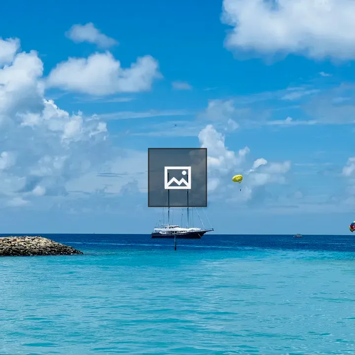 Parasailing on blue sea