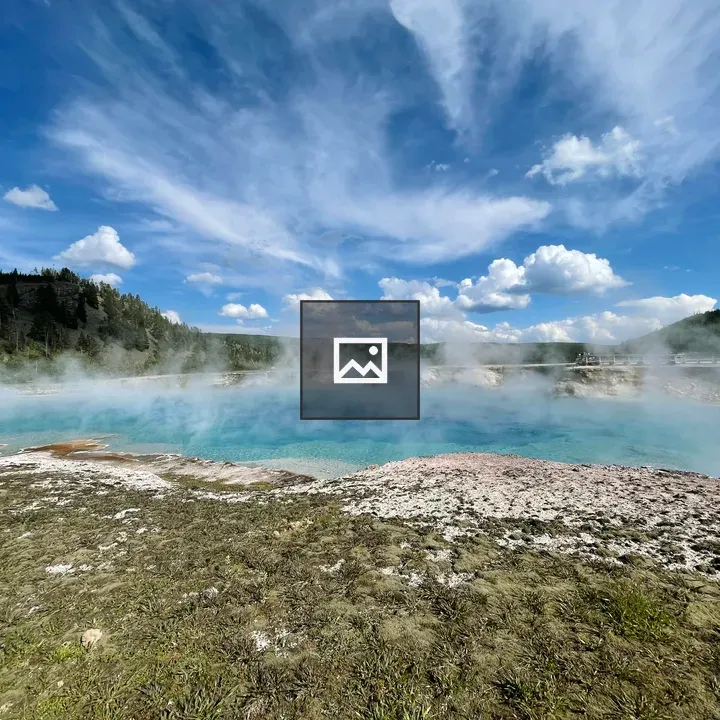 Geyser Pool Under Clouds
