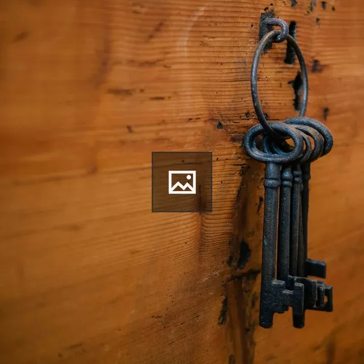 Old keys on a chest