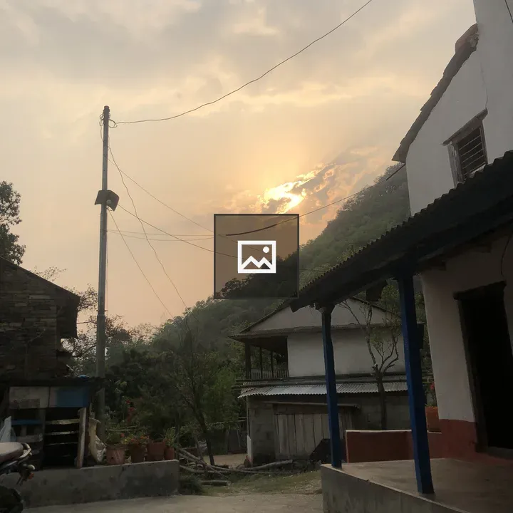 Sunset Behind the Mountain