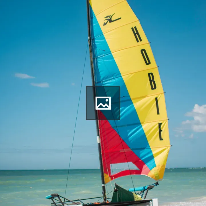 Small catamaran prepping to sail
