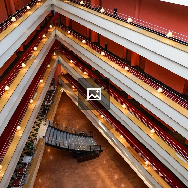 Hotel Atrium with Triangular Architecture