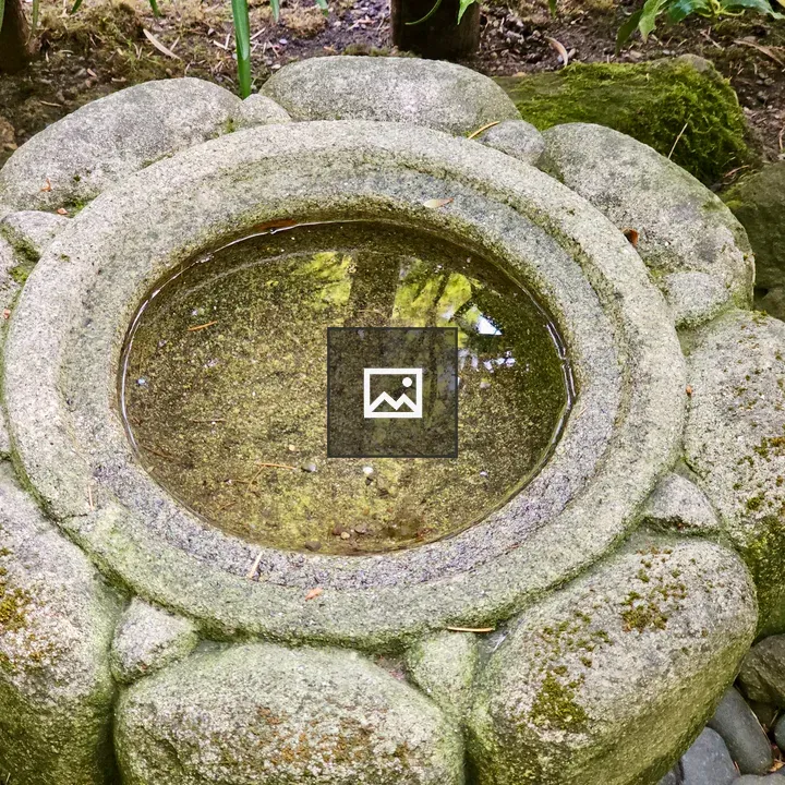 Circular stone basin with water