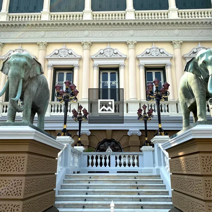 Staircase with Elephant Statues