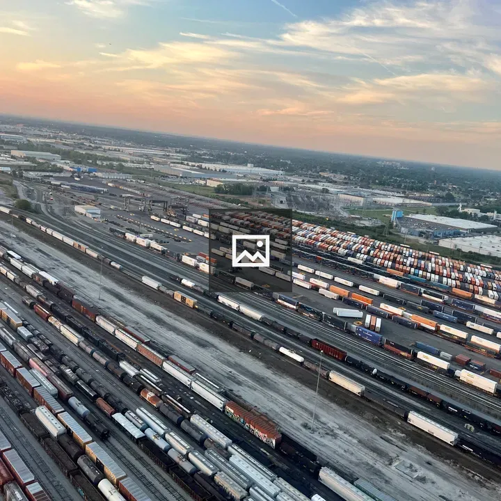 Trainyards near Chicago from Plane