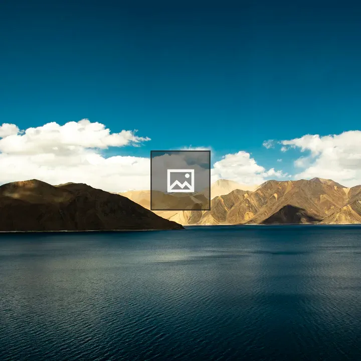 Calm lake with mountains
