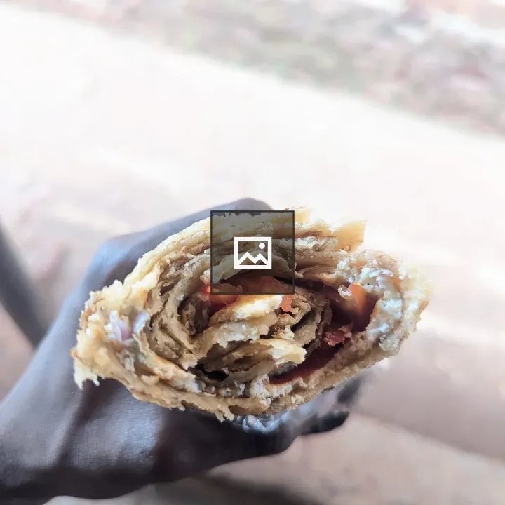 Ugandan Rolex with eggs and chapati