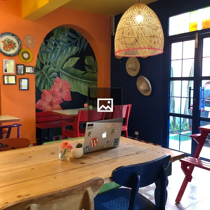 Remote worker setup in alcove