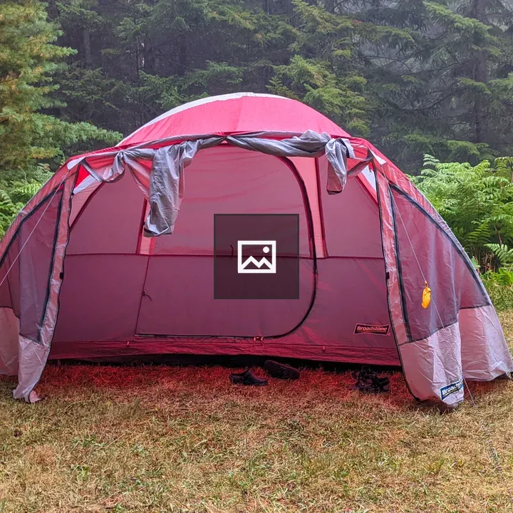 Tent in a forest setting