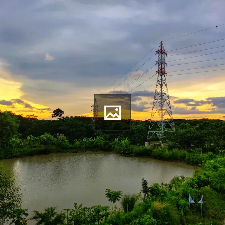 Pond Under Sunset Sky
