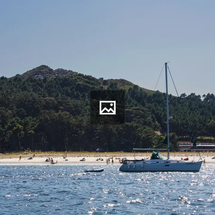 Coastline View with Boats and Beach
