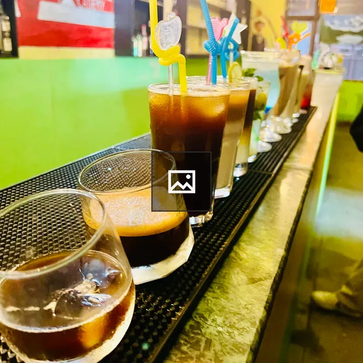 Colorful cocktails on bar counter