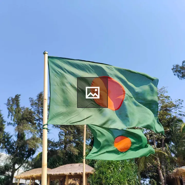 Bangladeshi flag on a pole