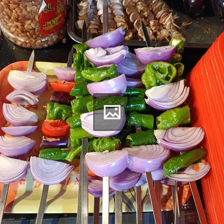 Vegetable kebabs assortment