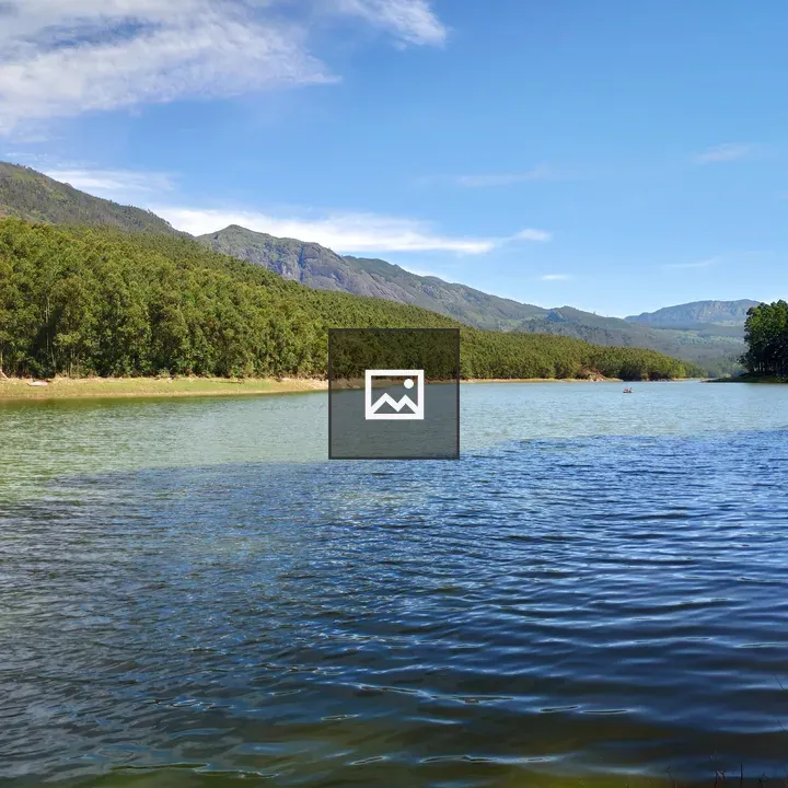 Lake among hills and forests