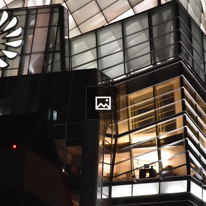 Corner office at night
