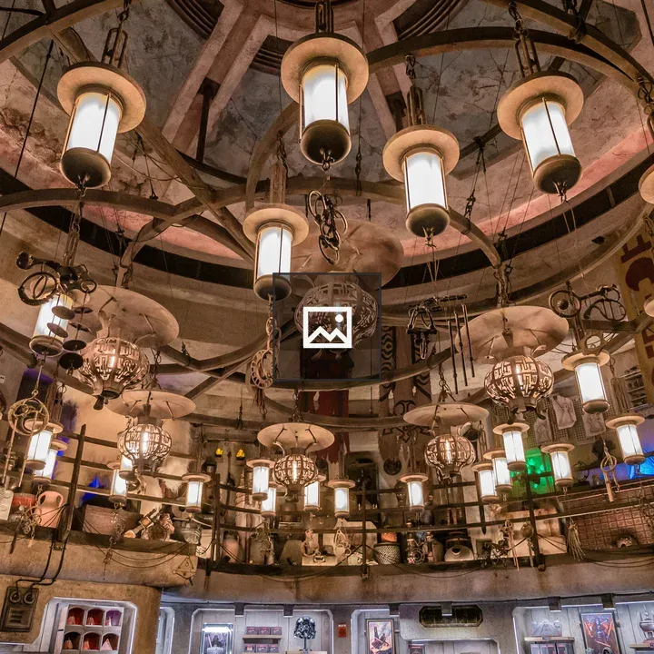 Hanging lanterns in Star Wars Galaxy’s Edge