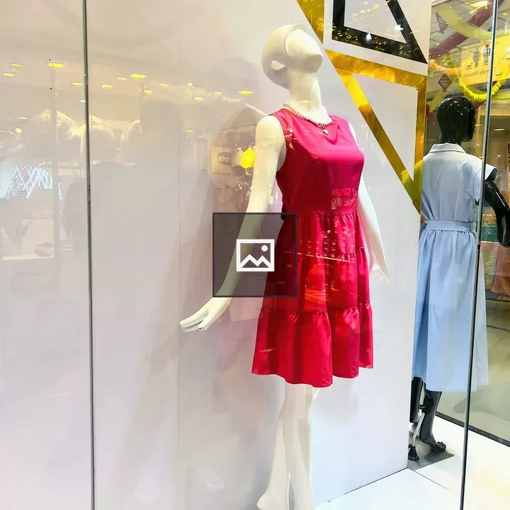 Mannequin in Bright Pink Dress
