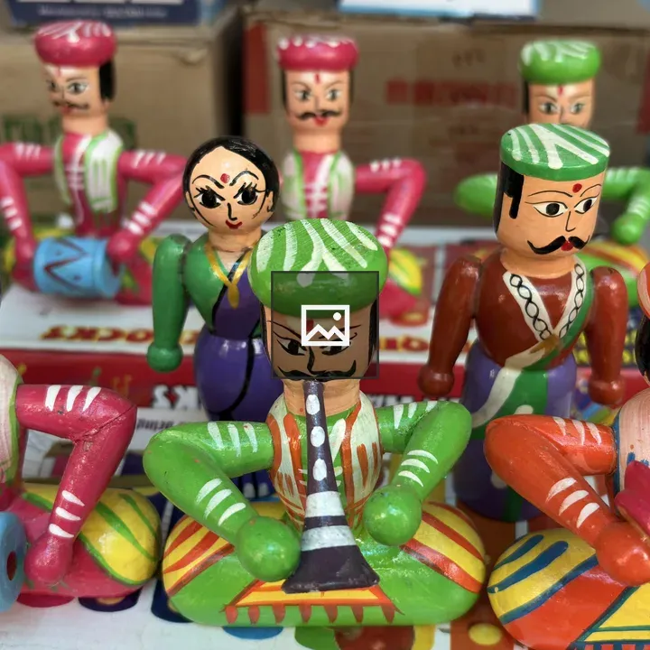 Colorful wooden musical dolls