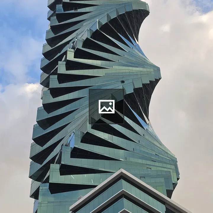 Spiral modern building façade