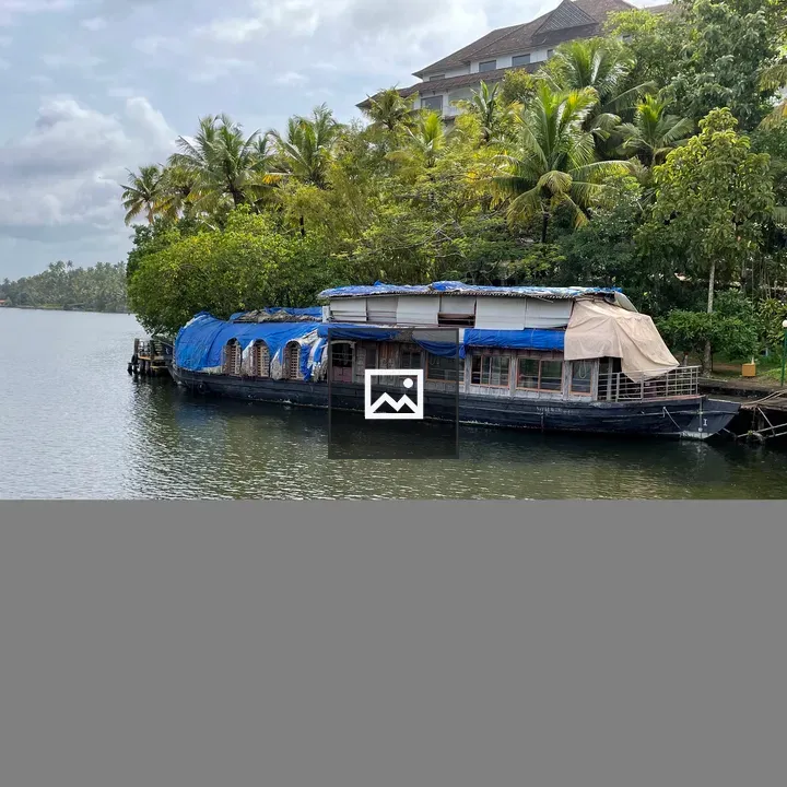 Old Houseboat on Lake