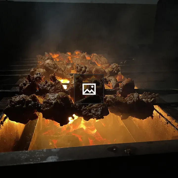 Barbecue Flames and Smoke Night Portrait