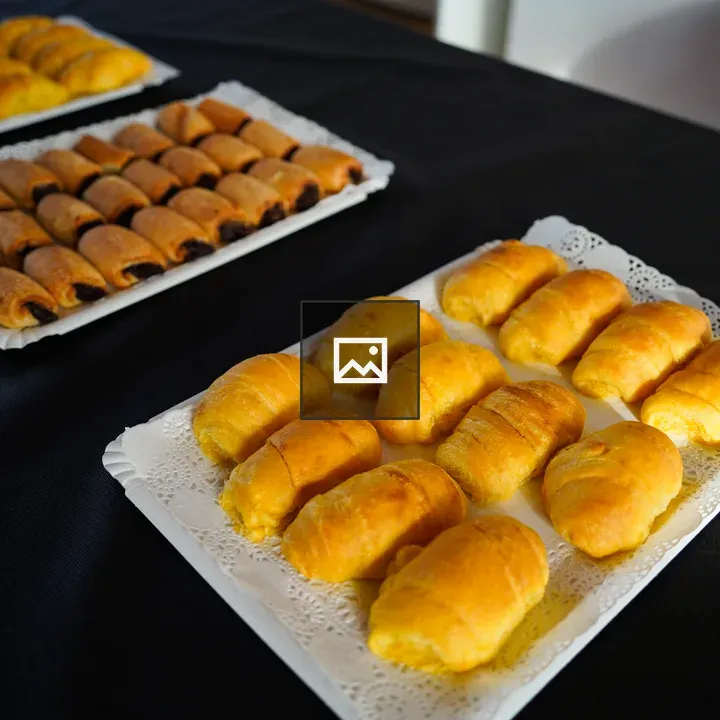 Pastries on Black Tablecloth