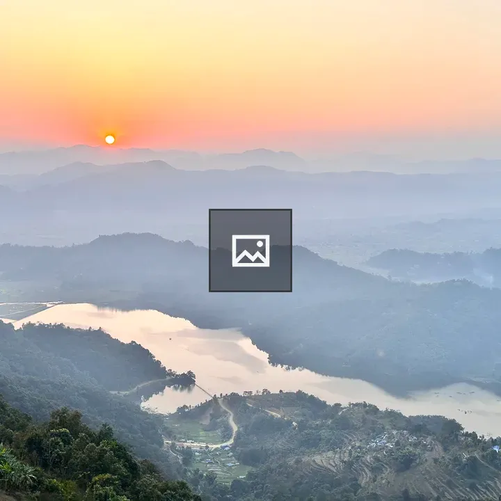Sunset Over Pokhara Lake Range