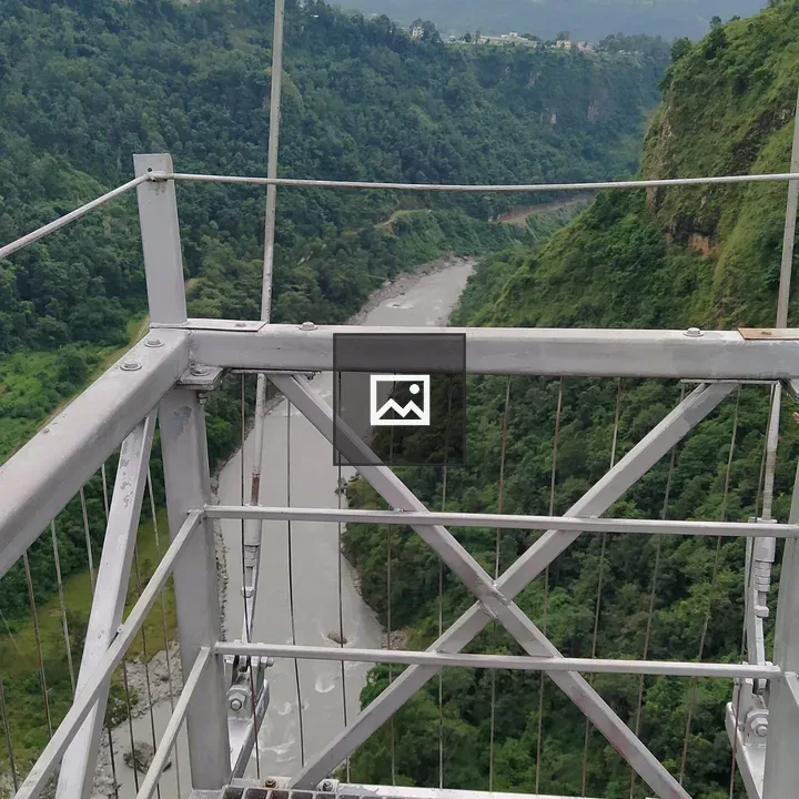 Observation platform over river