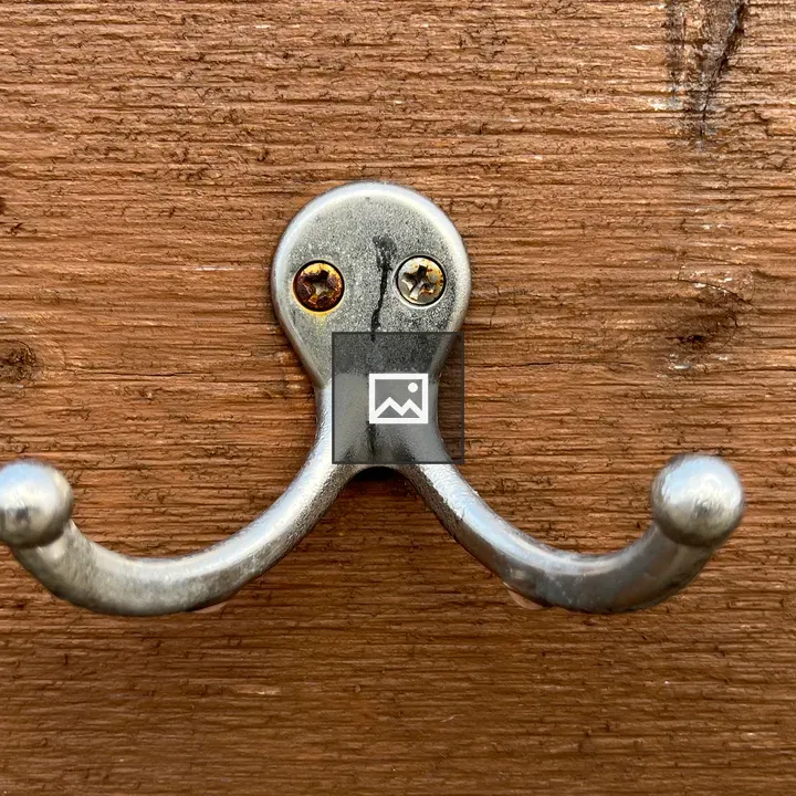 Coat hook on wood