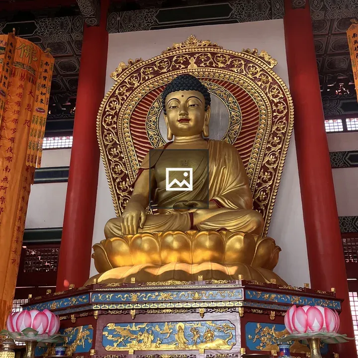 Buddha statue in temple interior