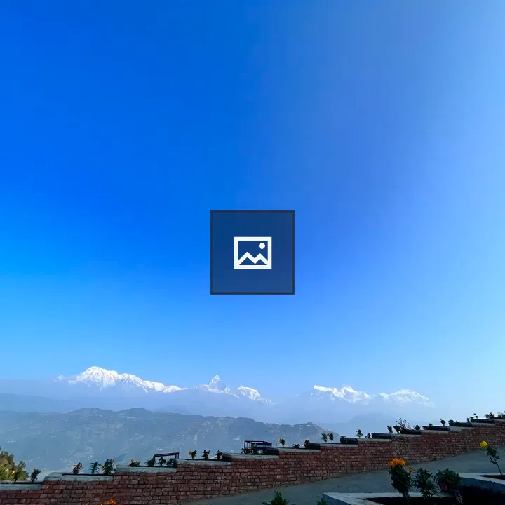 Snowy mountains scene