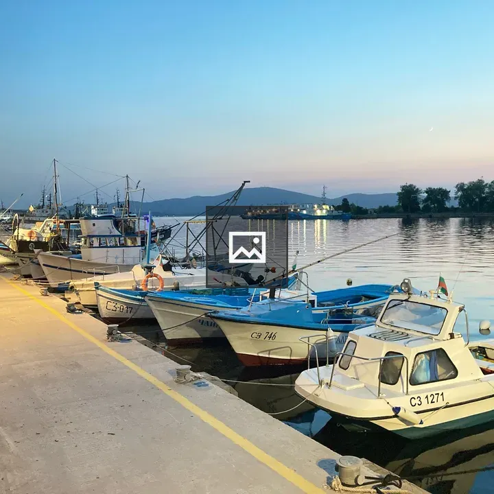Night view of the port at Sozopol