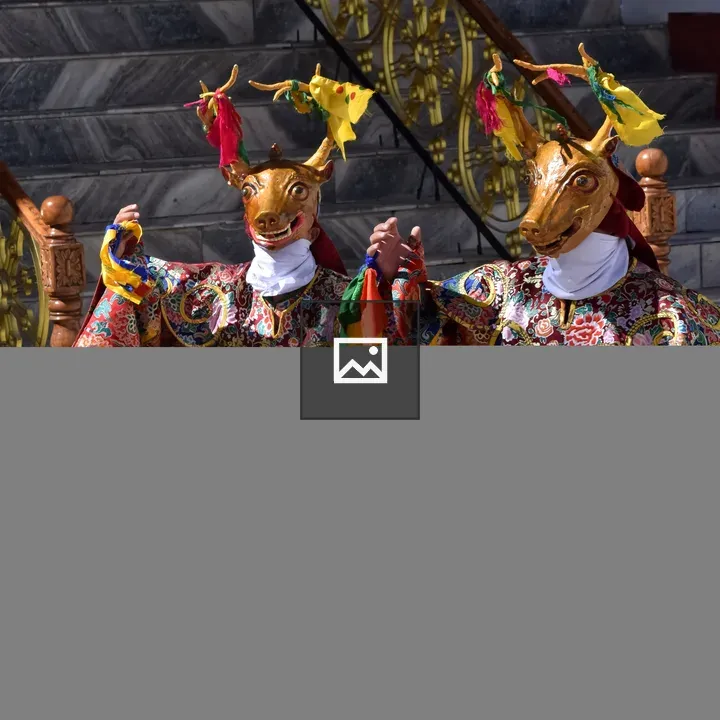 People in masks at Ladakh festival