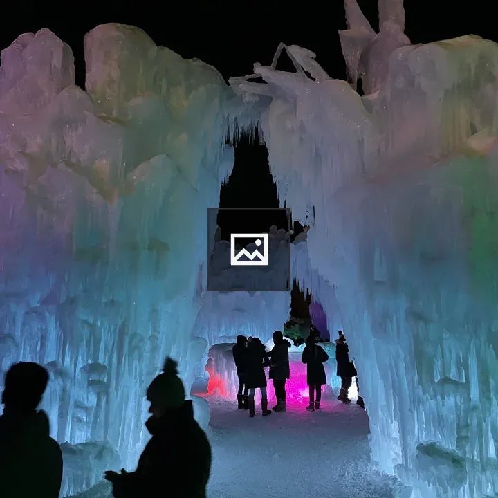 Ice Castle Sculpture Crowd
