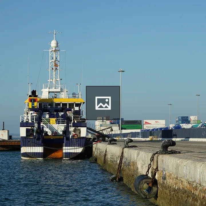 Ship at harbor with containers