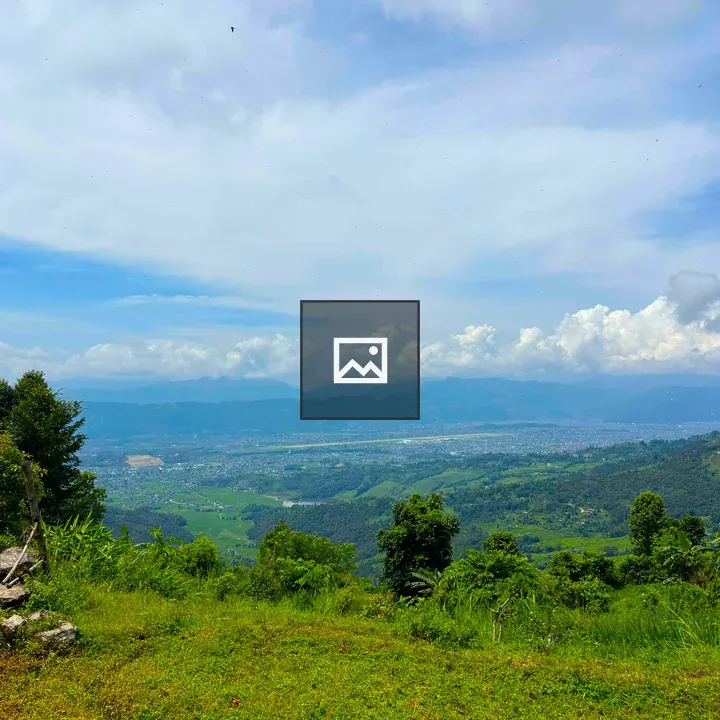 Panoramic green landscape with hills