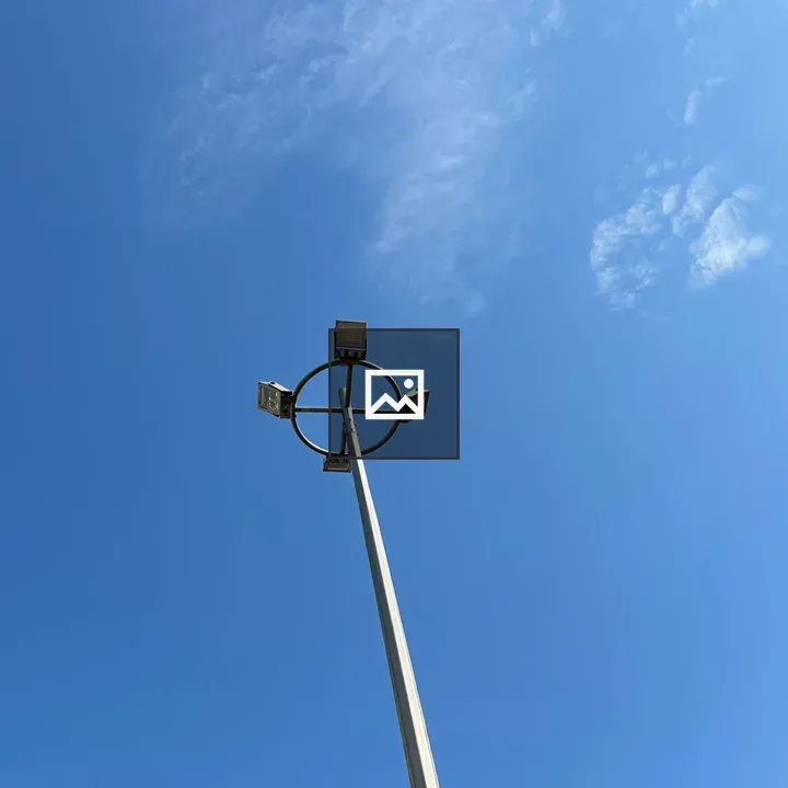 Tall streetlight with circular fixture
