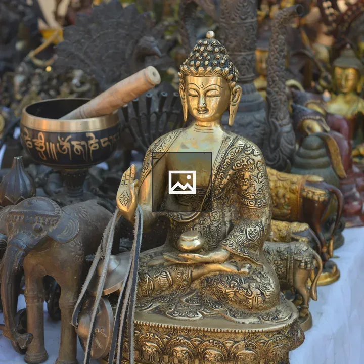 Golden Buddha statue at shop